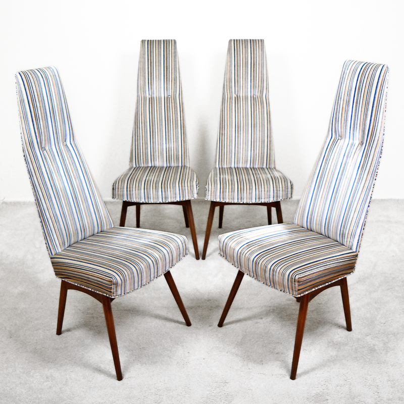Adrian Pearsall Mid Century High Back Dining Chairs 2051-C, original upholstery - Set of Four las vegas