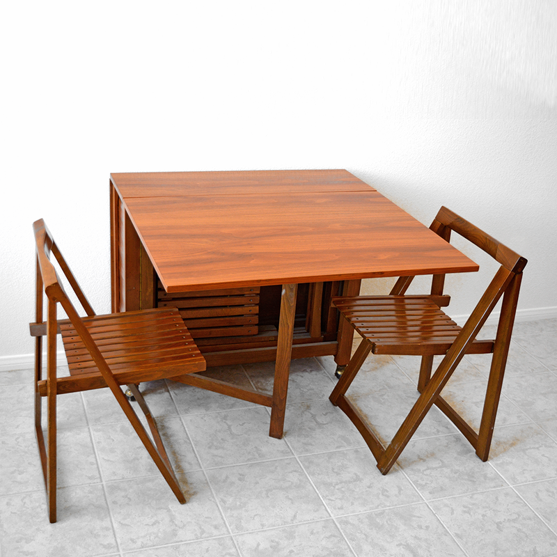Mid Century Expanding Hide-Away Folding Dining Table and Chairs las vegas
