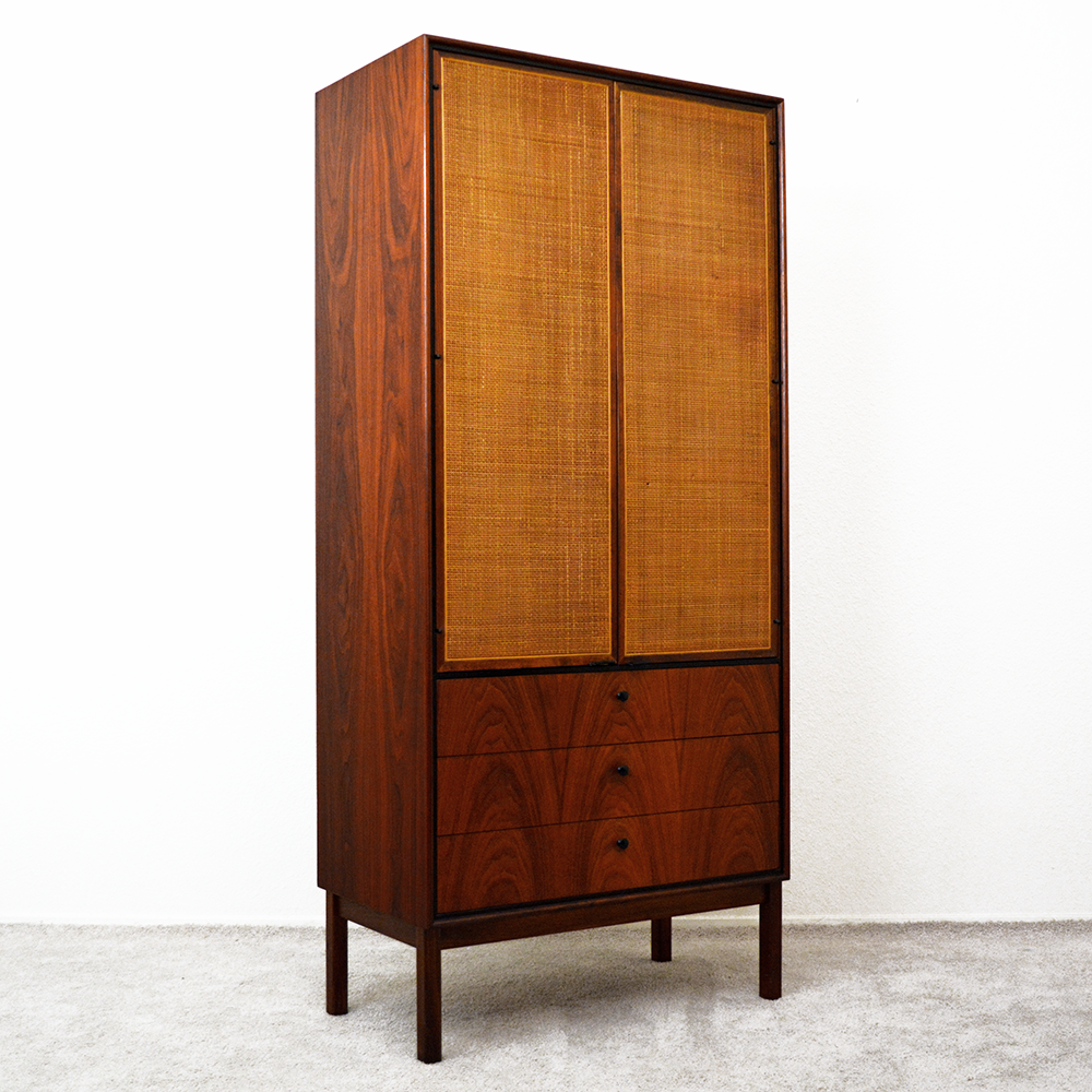 Mid Century ​Cane Front Armoire by Jack Cartwright for Founders Furniture las vegas