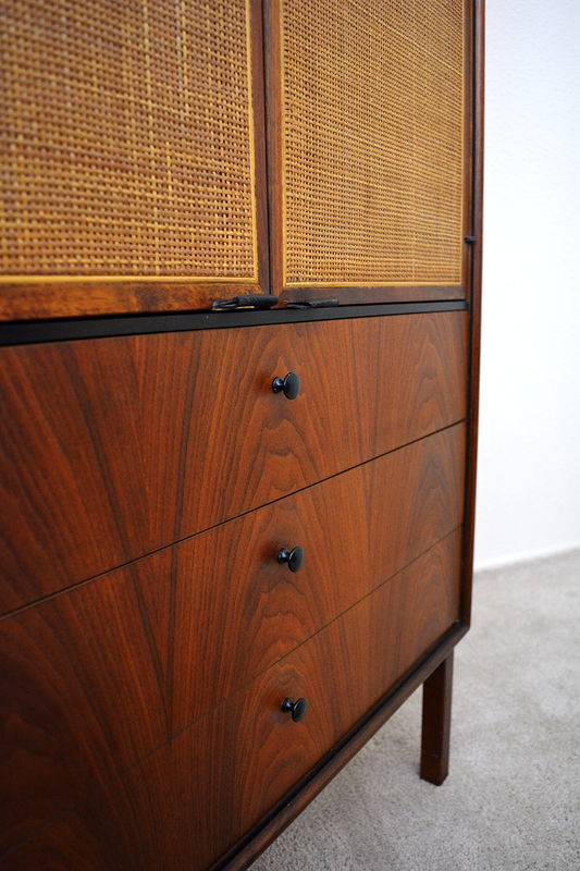 Mid Century ​Cane Front Armoire by Jack Cartwright for Founders Furniture las vegas