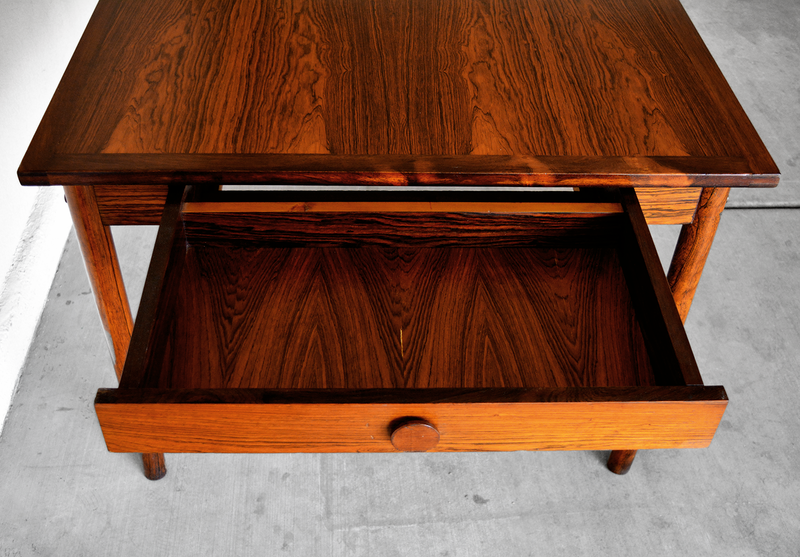 mid century Vintage danish Rosewood Dining Table with Two Leaf Extensions by H. Sigh & Son Denmark las vegas