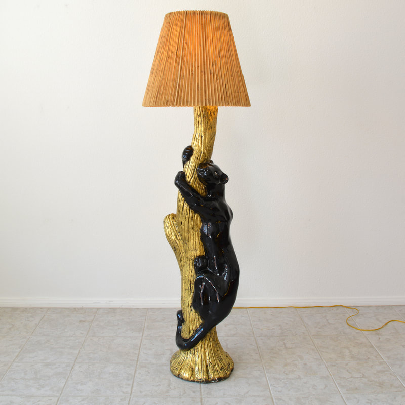 post modern black panther floor lamp