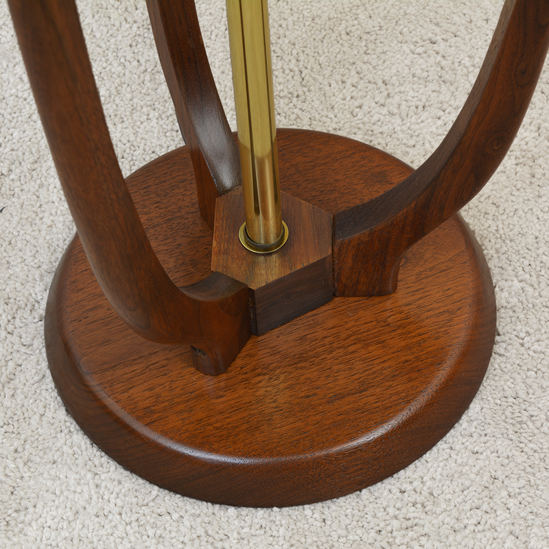 Mid Century Solid Walnut Floor Lamp with Table by Laurel Lamp Company las vegas